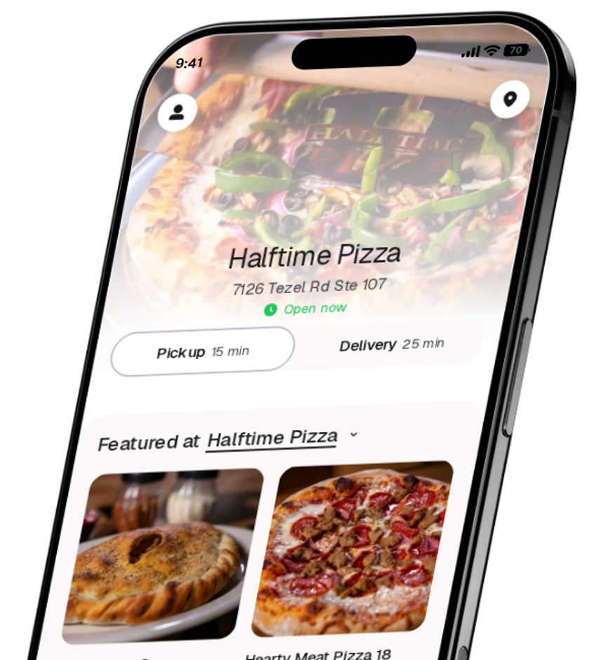 Halftime Pizza app preview